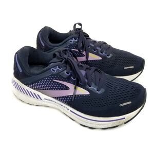 Brooks Women's Adrenaline GTS 22 Supportive Running Shoes Navy Blue Purple 8